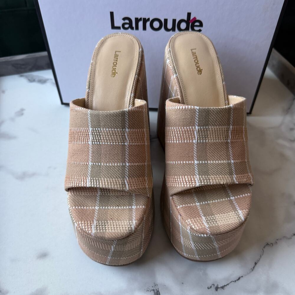 NEW Larroude Wanda Plaid Chunky Platform Mule Size 8.5 - Picture 3 of 9